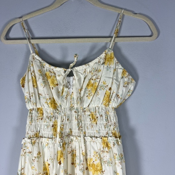 WAYF Wisteria Floral Prairie Smocked Midi Tiered Dress XS - Picture 2 of 8